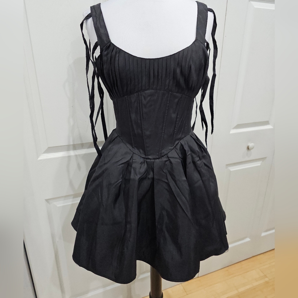 Dolls Kill Goth Witchy Black Widow Haunted Hue Corset Lace Up Mini Dress S - Picture 10 of 13